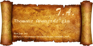 Thomasz Anasztázia névjegykártya